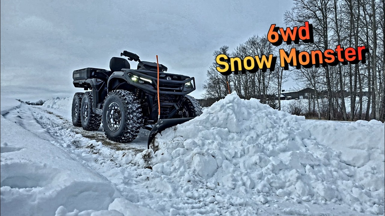 Can-am Outlander Backcountry 6x6 Plowing Snow With 72