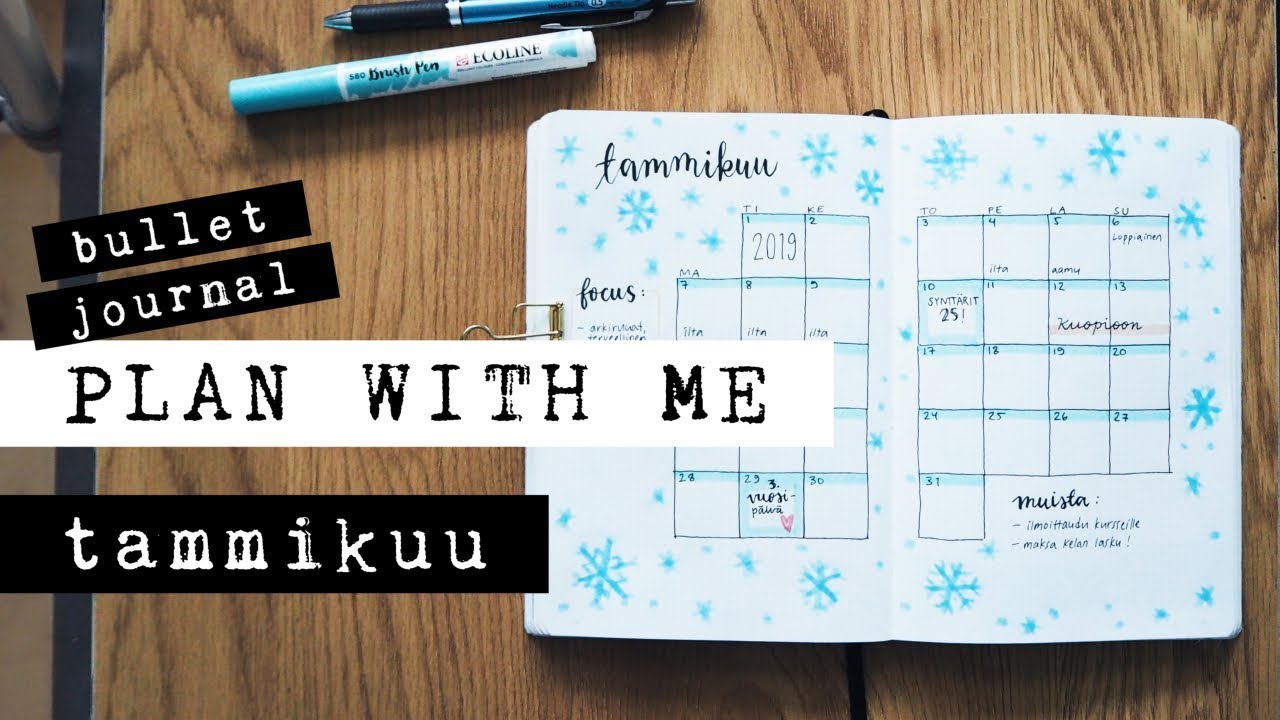 PLAN WITH ME tammikuu ❄ Bullet journal Suomi