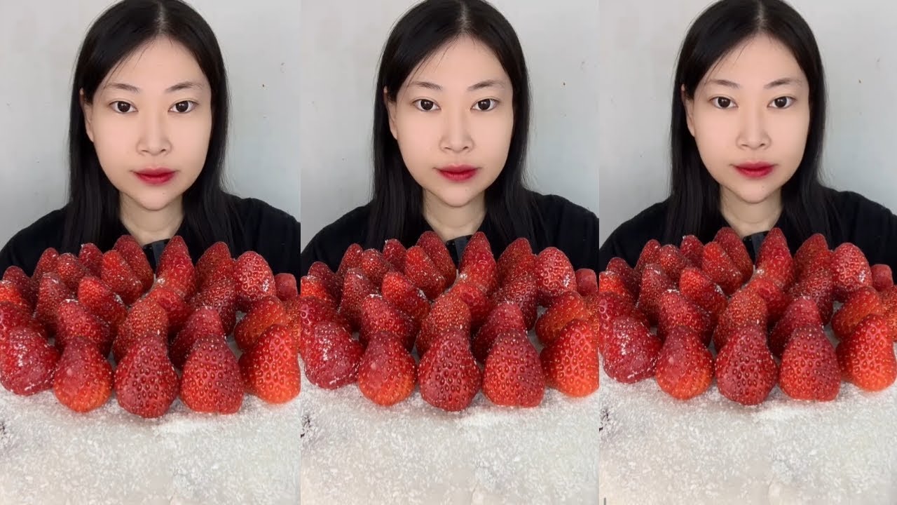 I Ate a MOUNTAIN of Strawberries! 🍓🍰 #Mukbang #ASMR