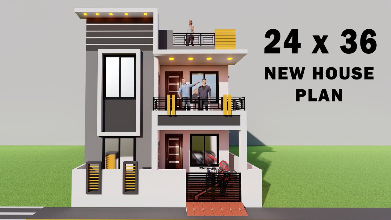 24x36 house plan,3D 24*36 ghar ka naksha,24 by 36 6 bedroom house plan,24 by 36 3D house plan,3Dghar