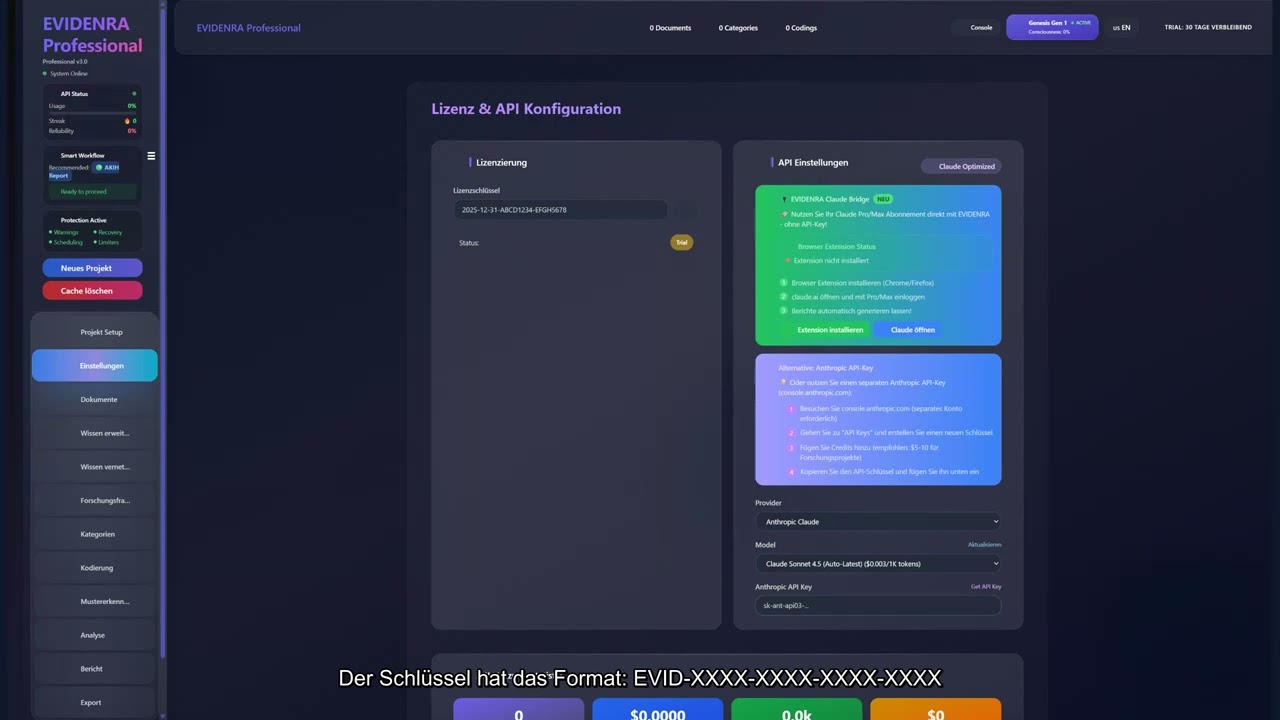 EVIDENRA Lizenz Aktivierung