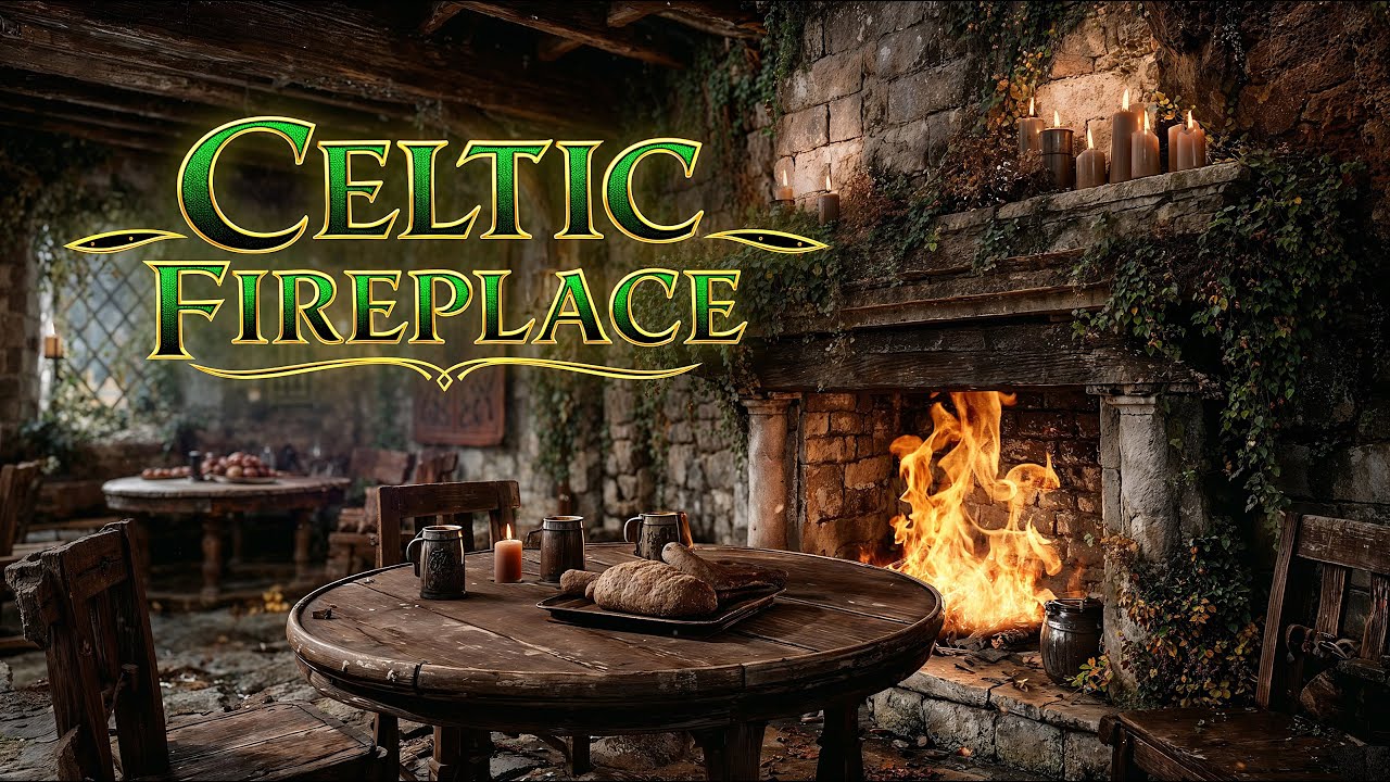 Cozy Celtic Fireplace | Warm Irish Folk Music for Relaxing Evenings