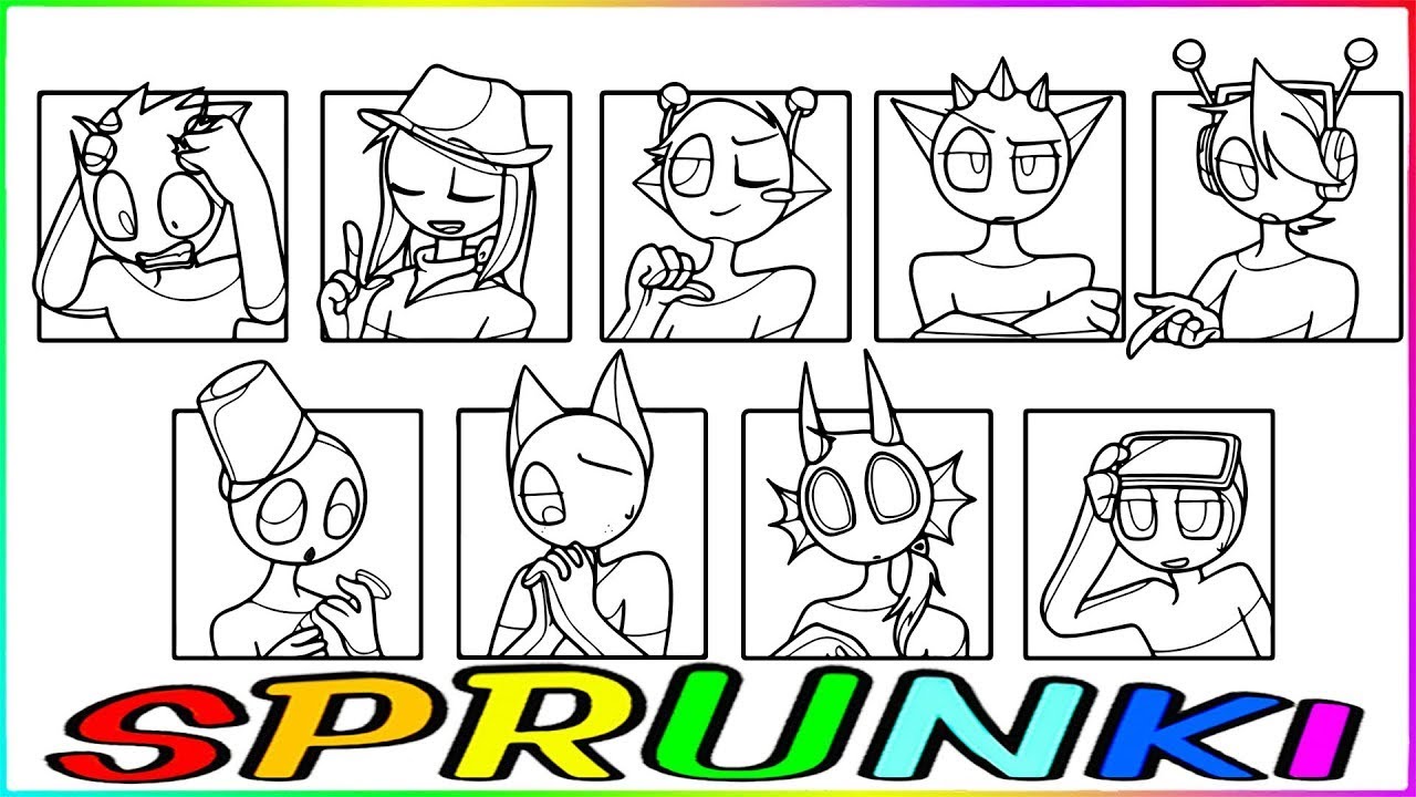Coloring Pages Incredibox SPRUNKI  / Satisfying Coloring SPRUNKI characters