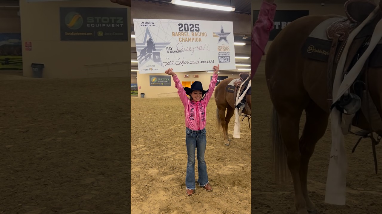 Dusky Lynn Hall won the final, running in 14.941 seconds!🤩🙌 #cowgirl