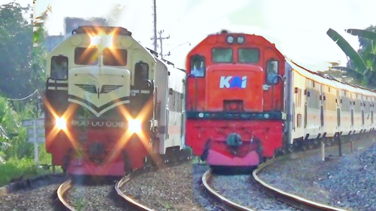 RAMAINYA Nonton 14 Kereta Api Ngebut di Perlintasan JPL 217 Randugunting | RAILROAD CROSSING