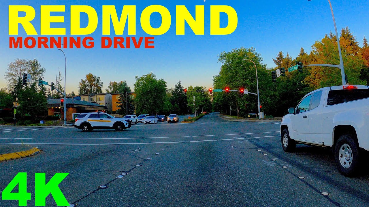 Early Morning Relaxing Drive in Redmond Washington (No Talking, No Music)