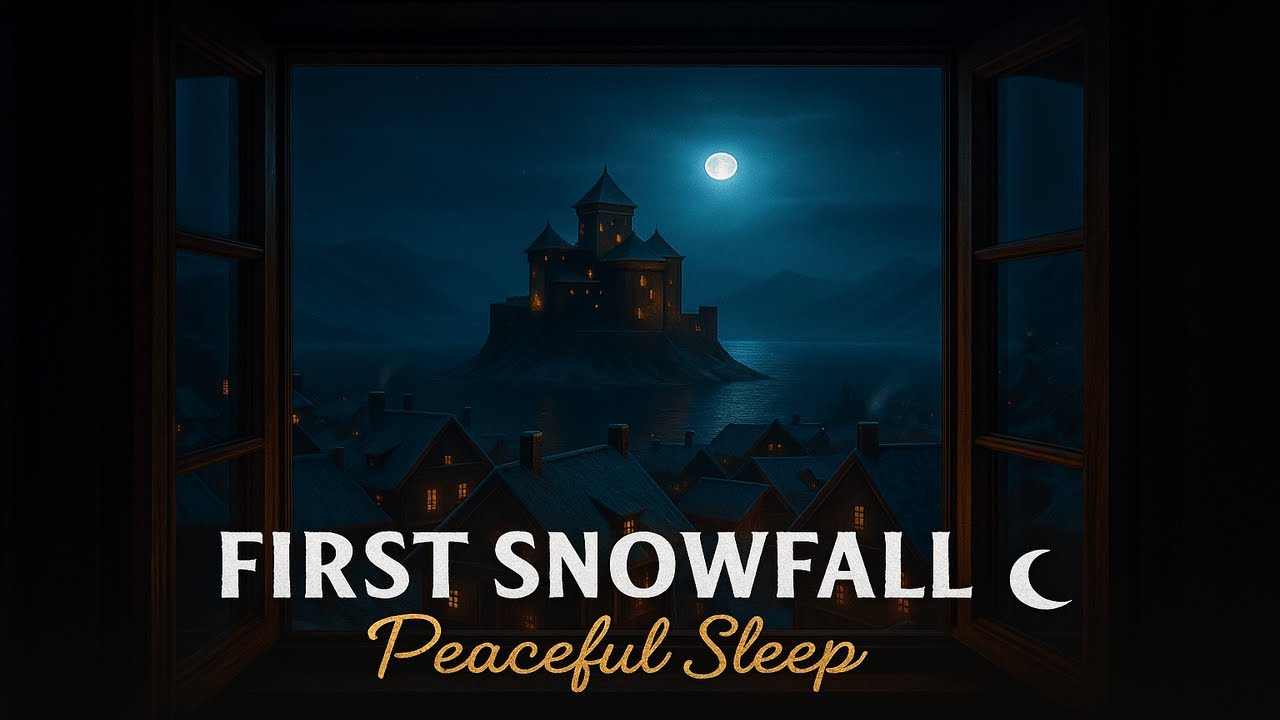Hogwarts Harry Potter dark fantasy winter snow fall 1 hour window projector