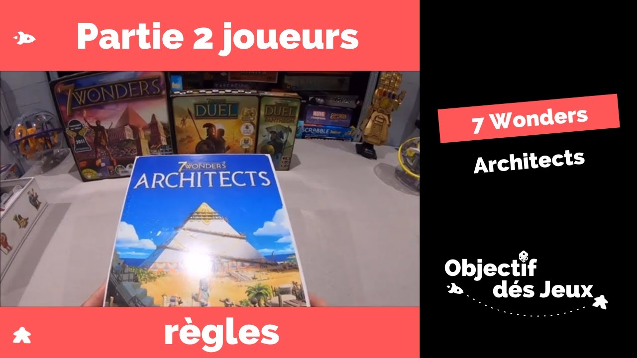 7 Wonders Architects partie à 2 joueurs avec vidéorègle fr du jeu. Repos Production.