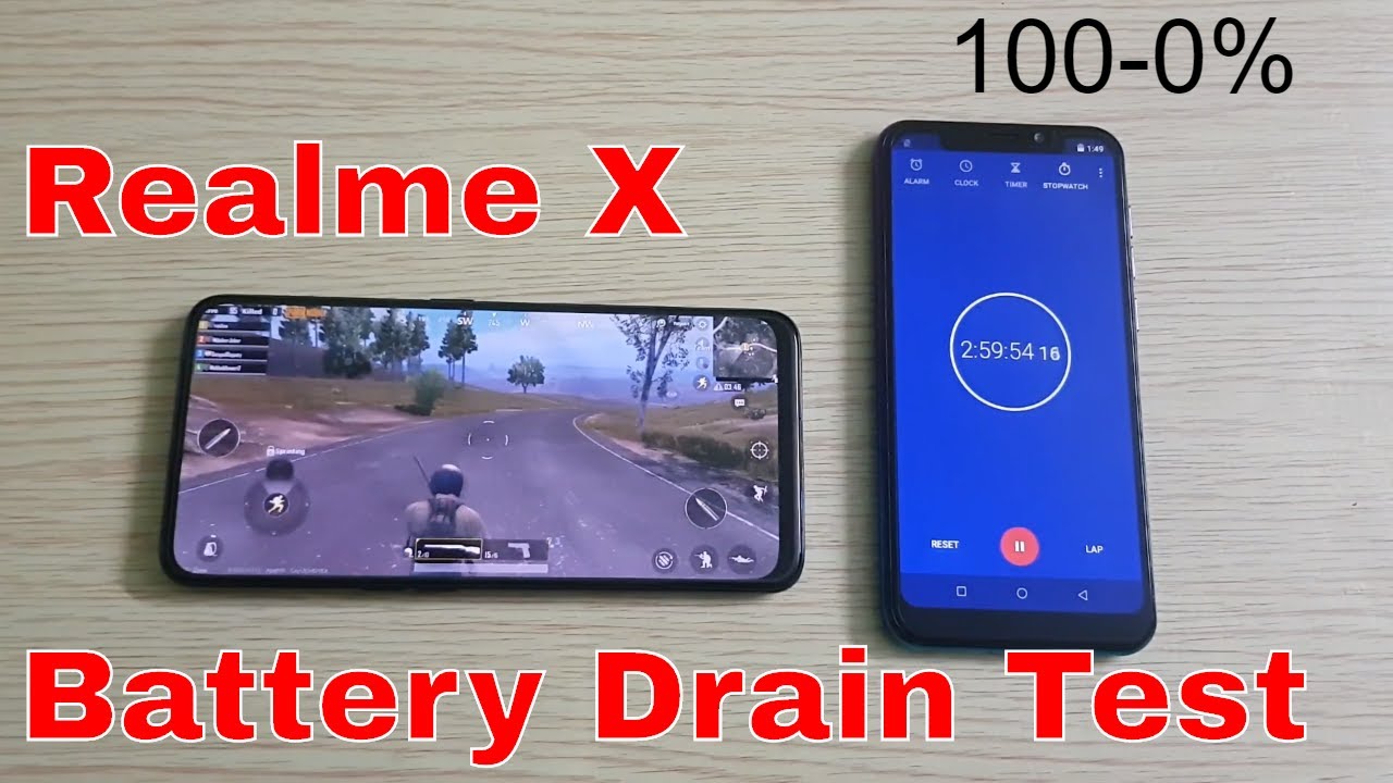 Realme X Battery Drain Test (100-0%)
