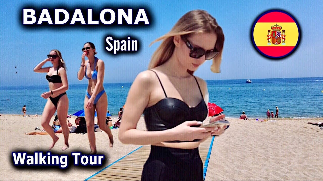 Badalona Spain, Relaxing Walking tour, Beautiful Coast