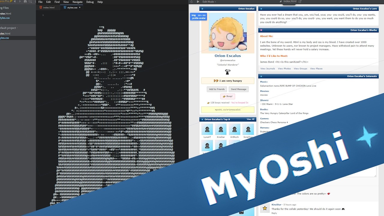 MyOshi HTML and CSS coding!