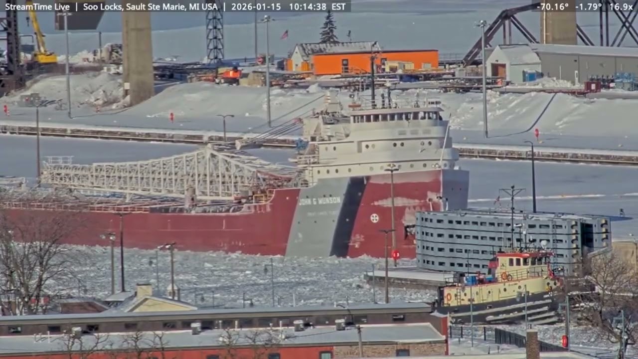 John G Munson, Pizza Winner, last Ojibway delivery of the season at the Soo locks on Jan 15th, 2026