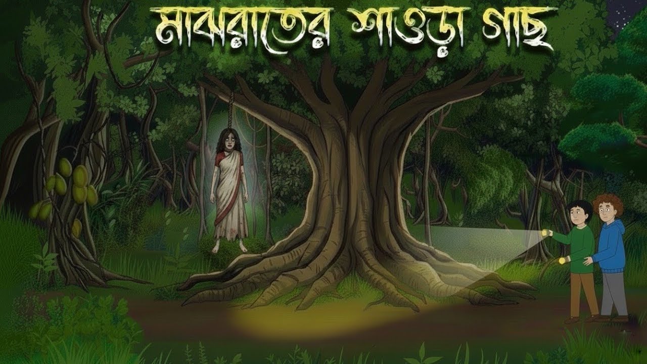 মাঝরাতের শাওড়া গাছ | Bangla Bhuter Cartoon | Bhuter Golpo Bangla | ভৌতিক কার্টুন | New Horror Story 
