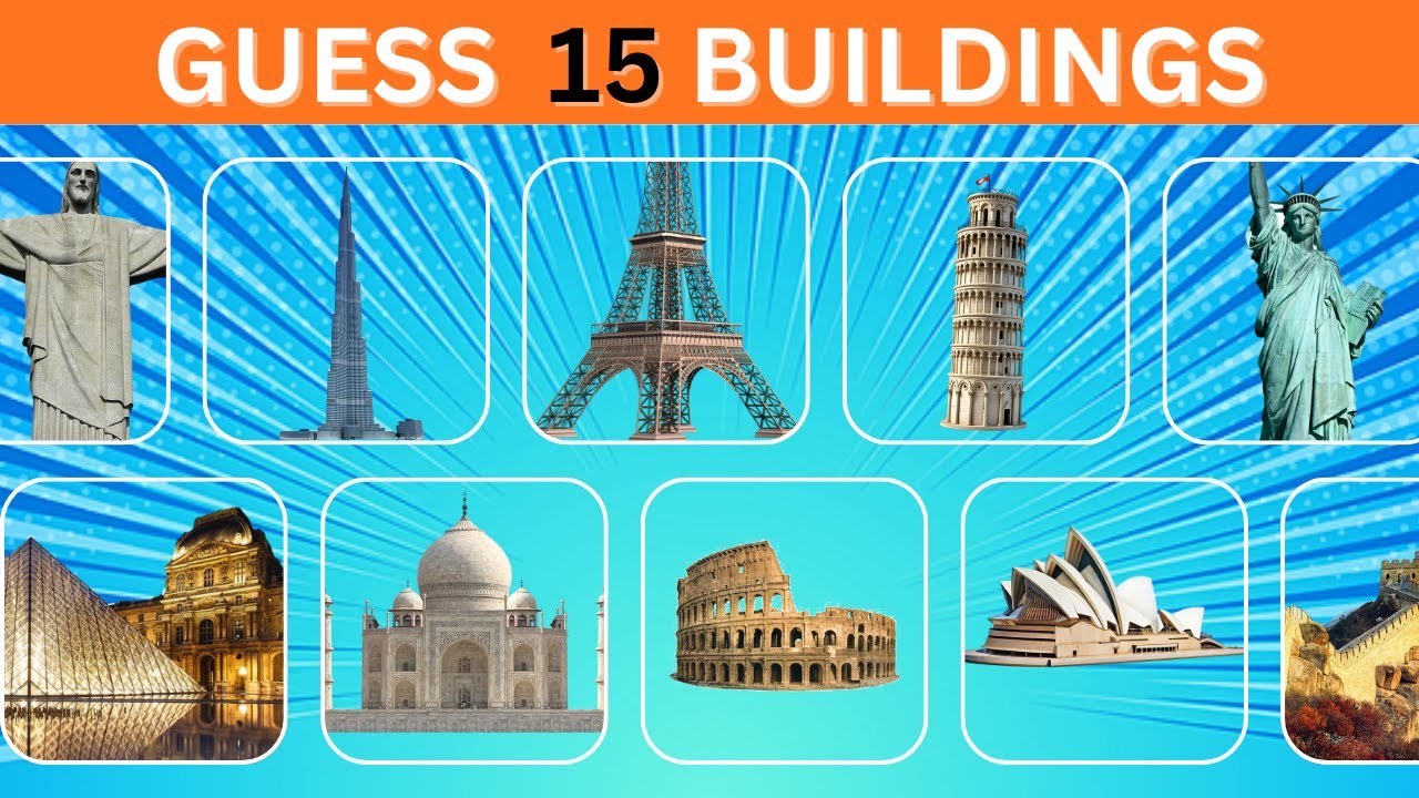 15 World Famous Buildings Challenge! Guess Fast | Quiz Bunnies
