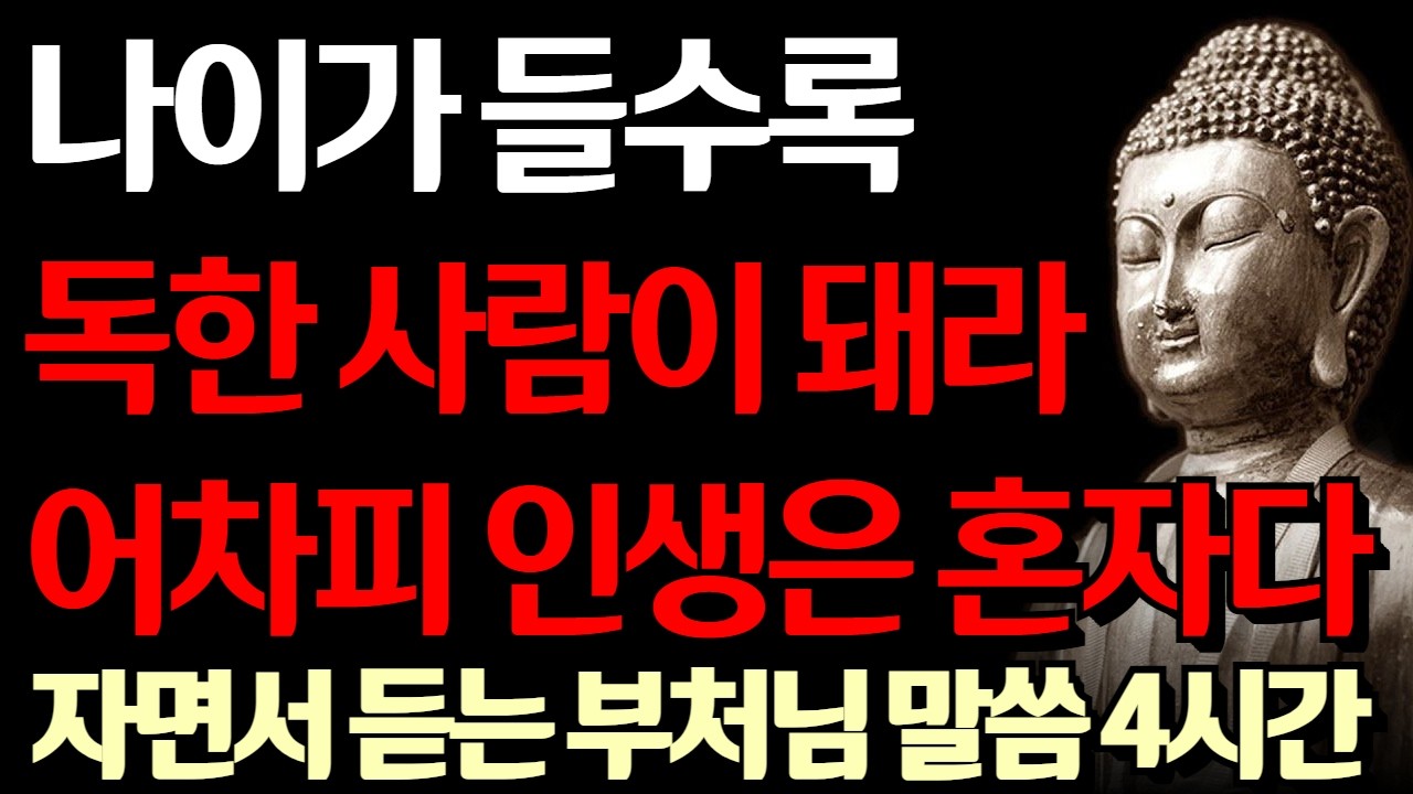 나이가 들수록 '혼자'가 되어야 하는 이유 I 인생 독하게 살아라 어차피 인생은 혼자다 I 고독하라 I 자면서 듣는 부처님 말씀 4시간 l 지혜 I 오디오북 I 철학