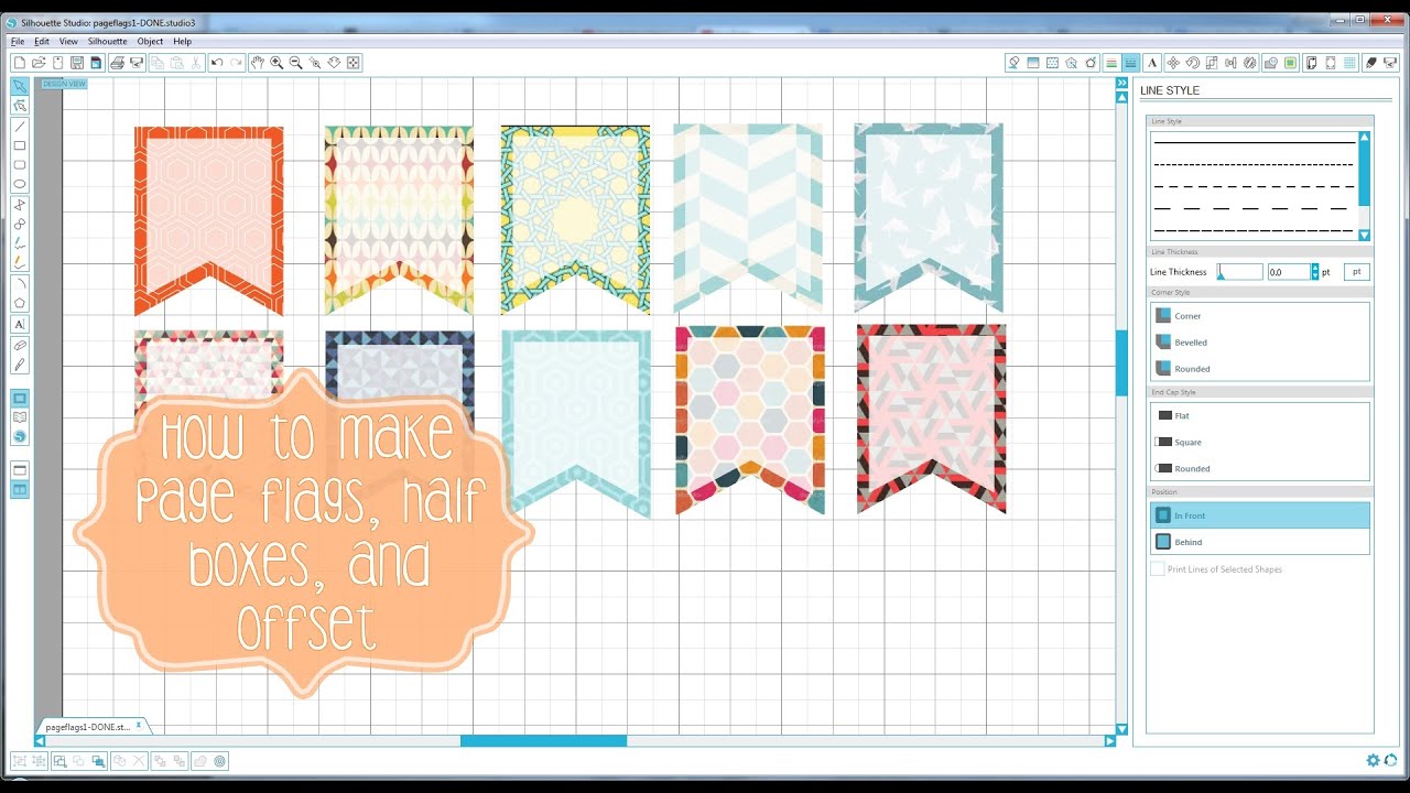 How To: Full page flags, half boxes, and cut/offset settings for Silhouette