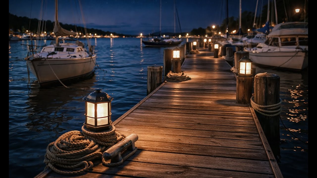 Boat Dock Marina Ambience – Gentle Water & Wooden Dock Sounds for Sleep (10 Hours)
