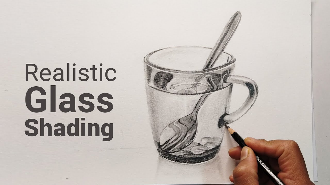 Realistic Glass Shading with Spoon | Pencil Drawing