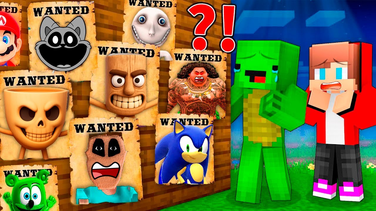 JJ and Mikey Wanted NEW SCARY MONSTERS at Night in Minecraft - Maizen