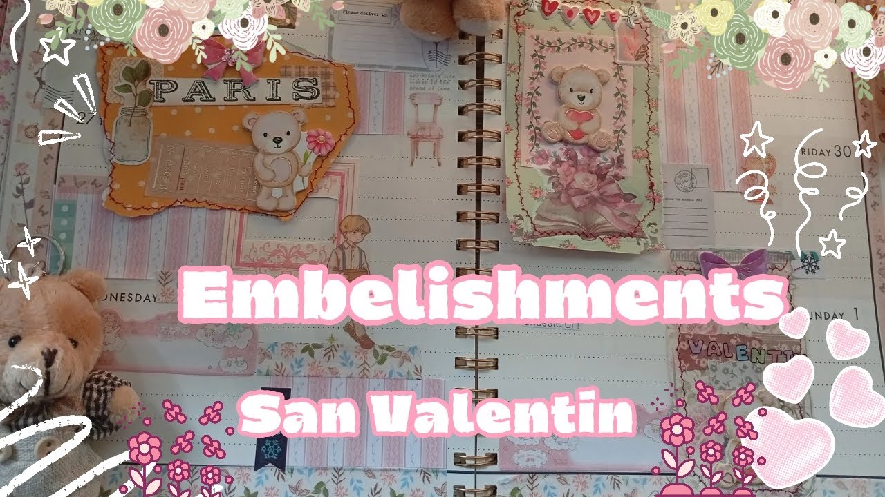 🌹Embellishments de San Valentin para  Agendas y Diarios #journalideas