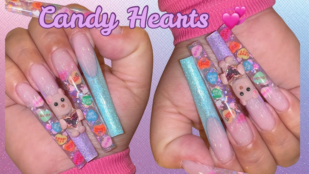 3xl Valentin sweet heart  Acrylic Set ✨ How to get the clearest clear | beginner friendly 