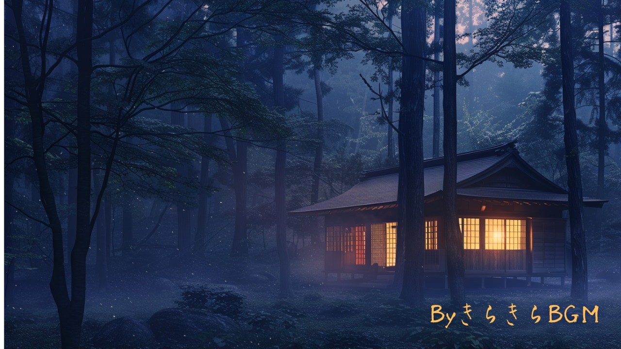 森の静けさに包まれながら、そっと深呼吸／頭がすっきりとして、疲労が癒やされます／Deep Sleep Piano – Quiet Forest Cabin Night