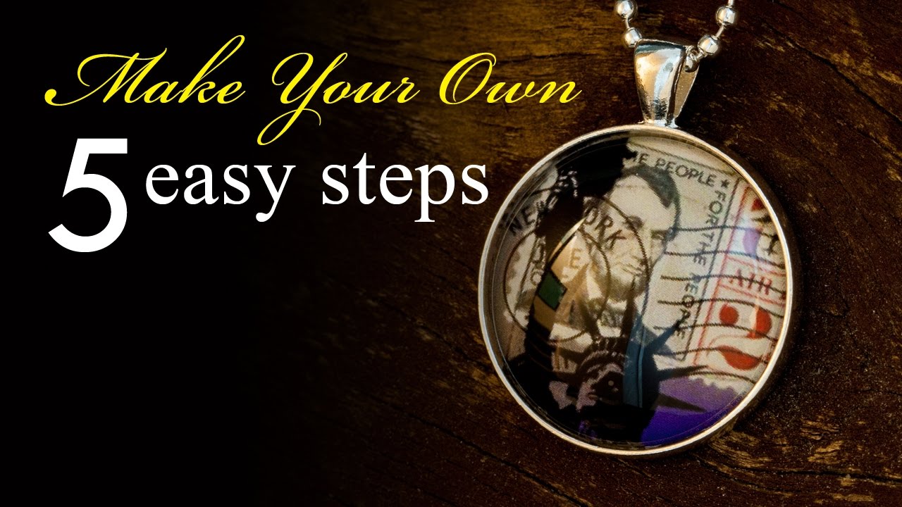 How to Make a Statue of Liberty Pendant Necklace - silver round bezel tray necklace tutorial