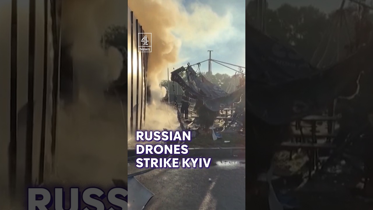Russian drones strike Kyiv #Ukraine #Russia