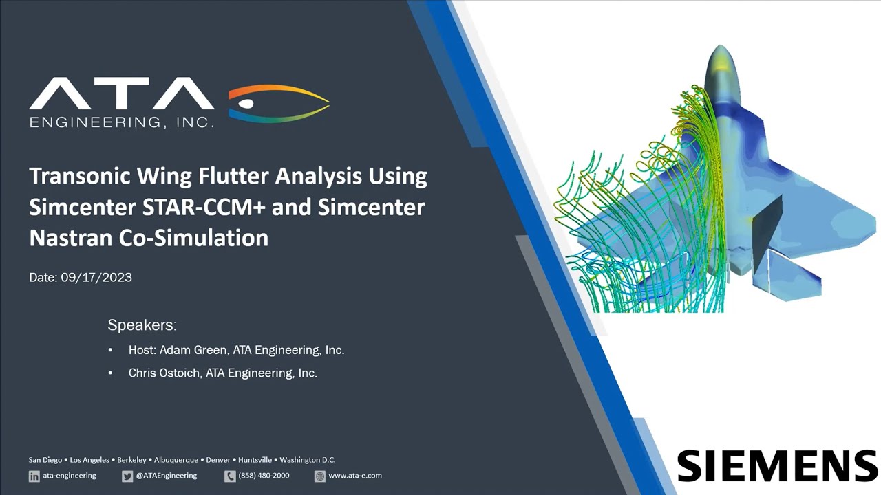 Transonic Wing Flutter Analysis Using Simcenter STAR-CCM+ and Simcenter Nastran Co-Simulation