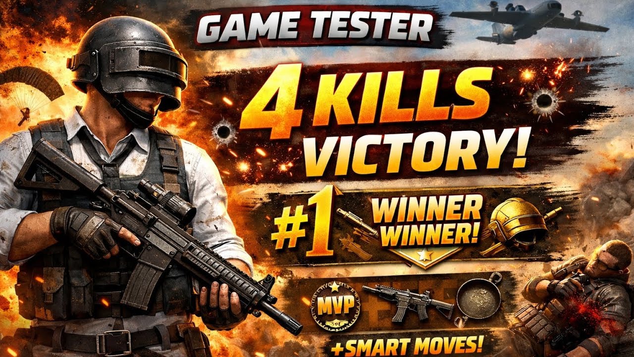 PUBG Mobile Victory 🏆 4 Kills Chicken Dinner | Intense Gameplay | Game Tester