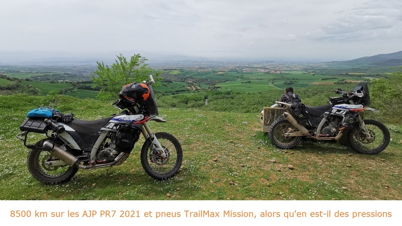 8500 km sur les AJP PR7 2021 et pneus TrailMax Mission, alors qu'en est-il des pressions
