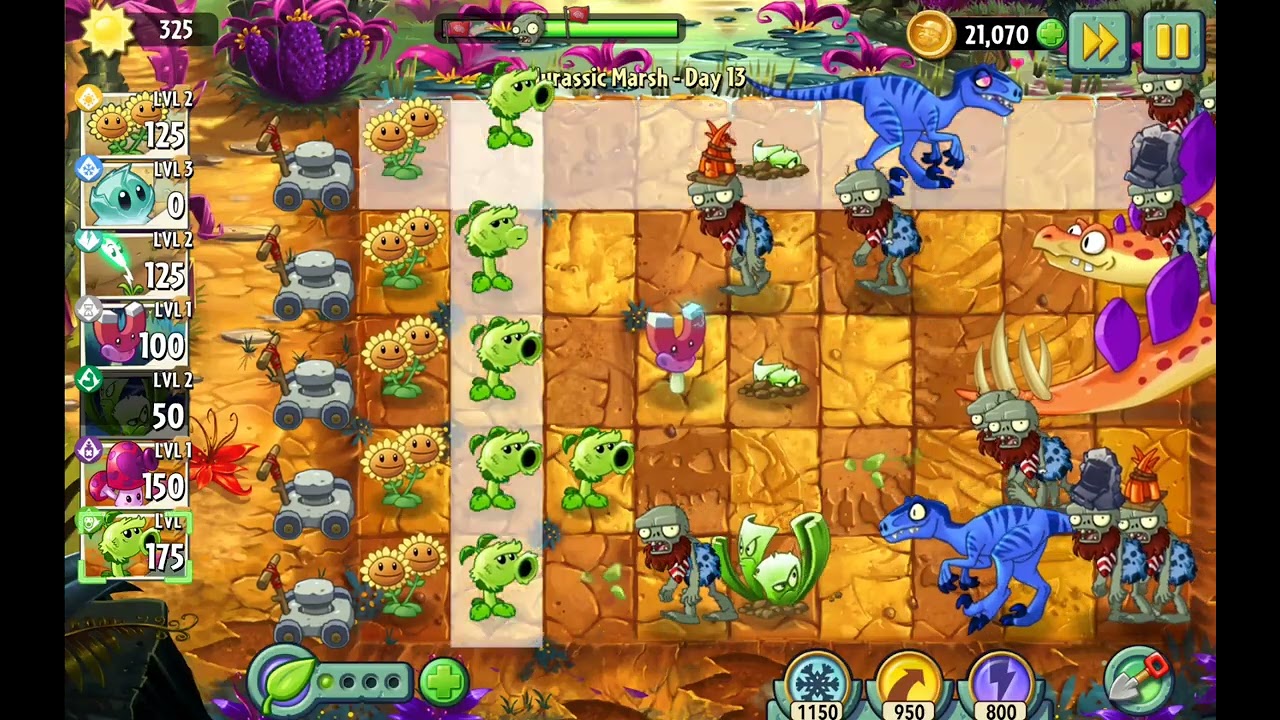Plants vs zombies 2 jurassic marsh day 13