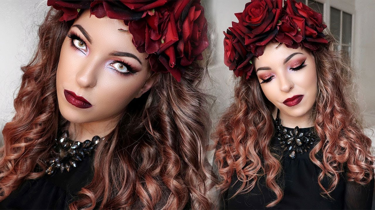 Glittery Eyes & Red Ombre Lips | Winter Makeup Tutorial