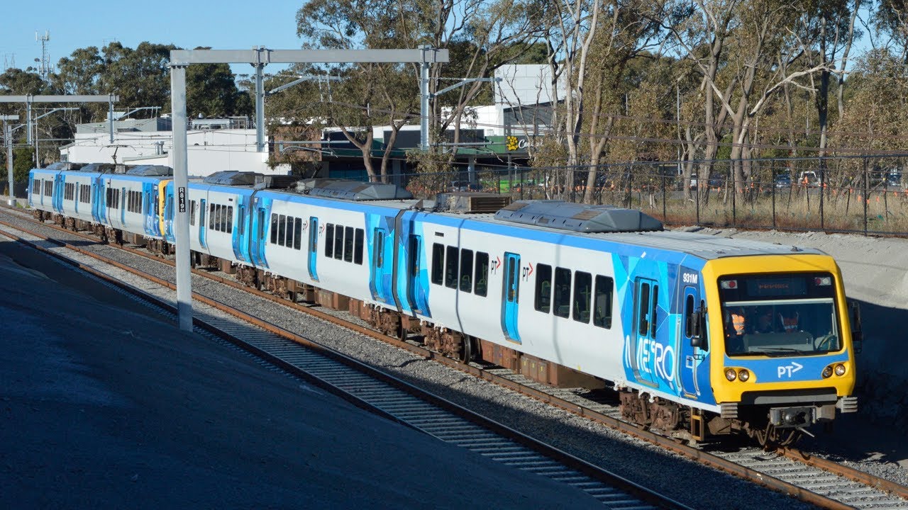 Test trains on the Mernda rail extension; Melbourne's newest railway line - Metro Trains Melbourne