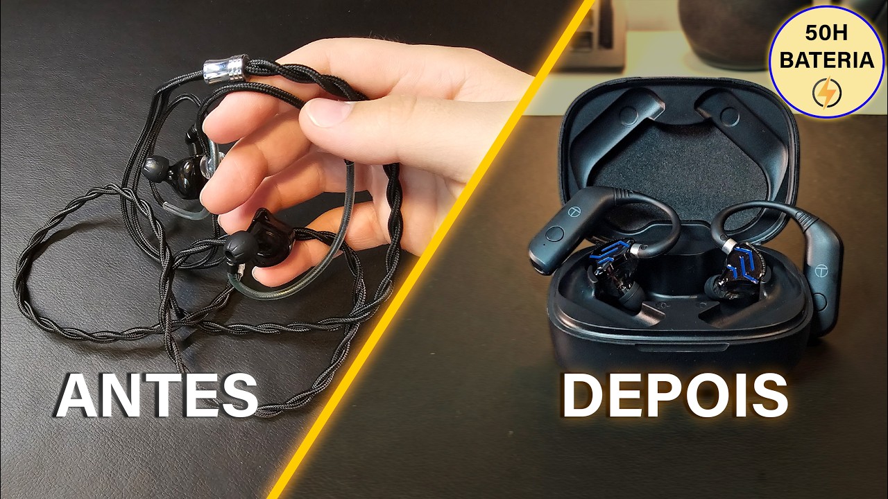 ADEUS CABOS! COMO DEIXAR QUALQUER FONE KZ (E OUTROS) SEM FIO COM O BT20 PRO | 1 ANO DE USO