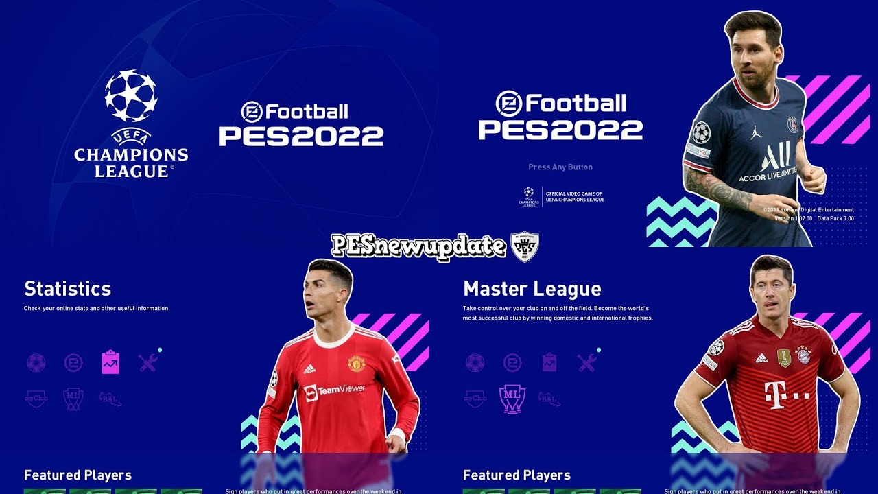 PES 2022 Menu Mod UCL for PES 2021 by PESNewupdate