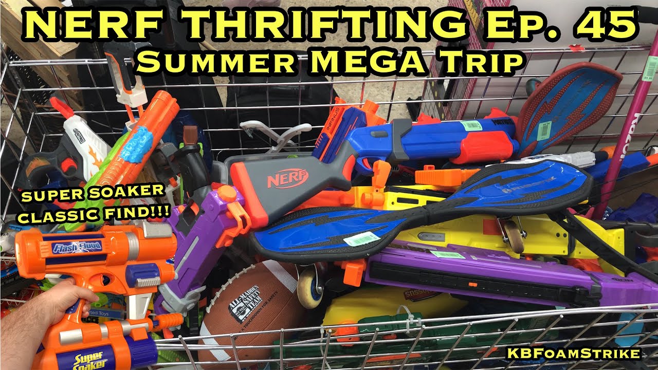 Видеоблог NERF THRIFTING от KKBFoamStrike, выпуск 45: Летняя МЕГАпоездка — находка винтажного суп...