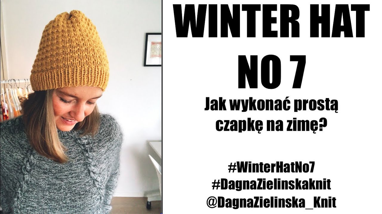 Winter Hat No 7. Czapka na drutach z żyłką