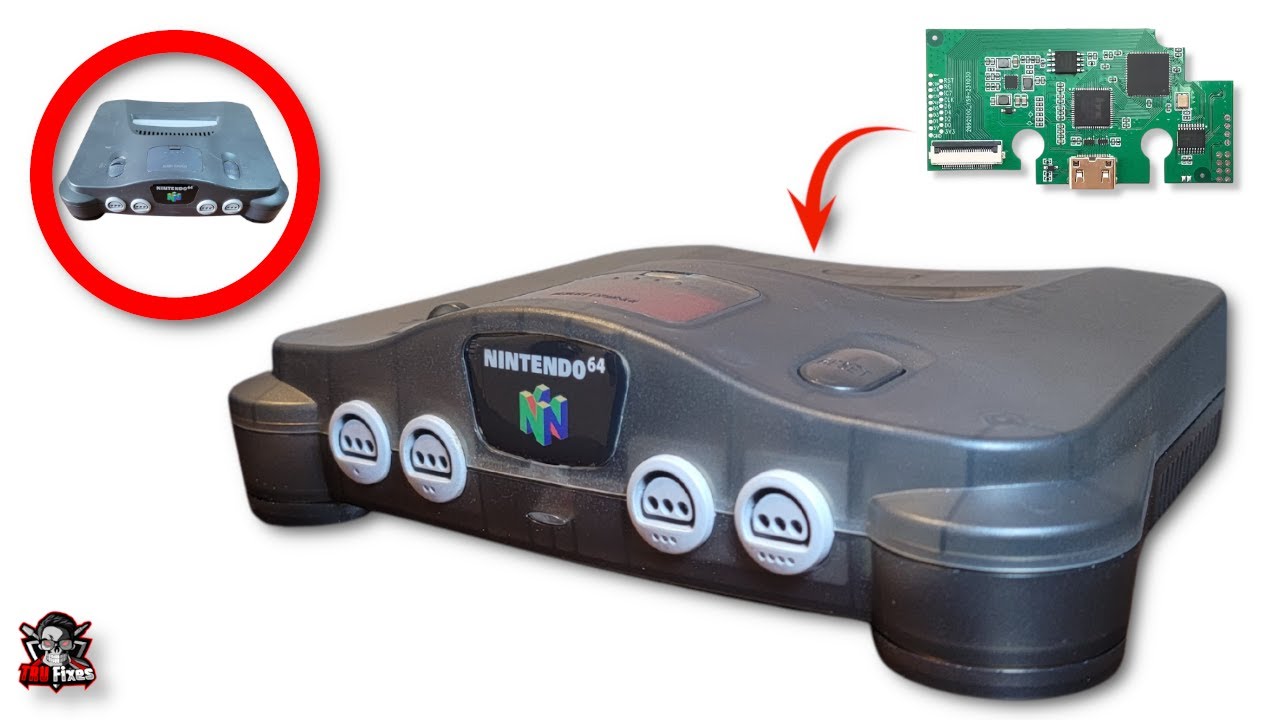 Nintendo 64 N64 HDMI Upgrade Mod and Shell Housing Replacement