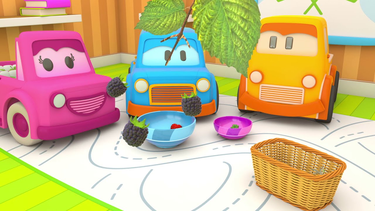 Cars Have Fun with Colors, Numbers, Fruits, and Animals - Clever Cars cartoon