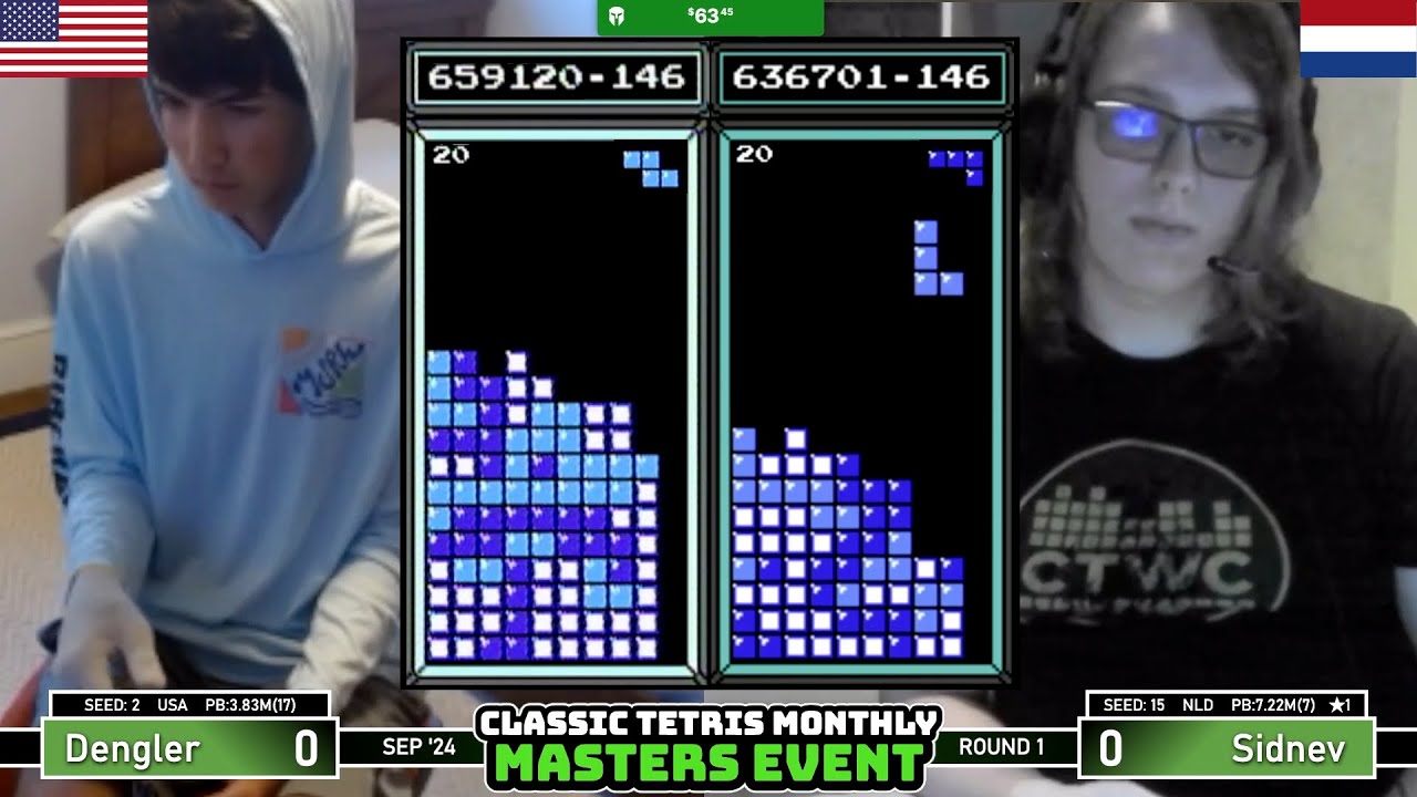 НЕДОСТУПНО!! Денглер, Сиднев | Раунд 1 | Classic Tetris Monthly Masters | Сентябрь 2024