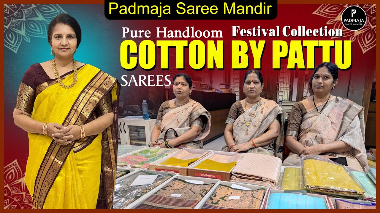 Festival Collection Pure handloom Cotton by Pattu Sarees | Padmaja Saree Mandir #new #saree