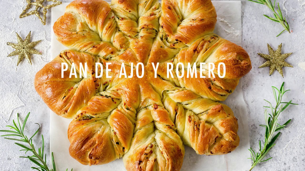 Pan de ajo y romero para Navidad