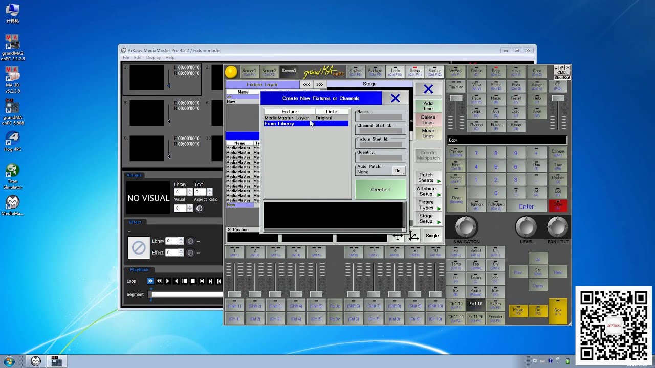 ArKaos MediaMaster connection grandMA1