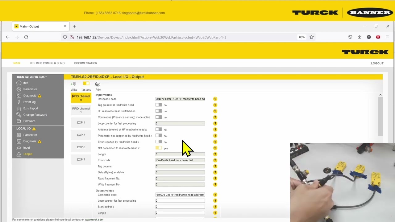 How to configure Turck RFID HF Bus mode