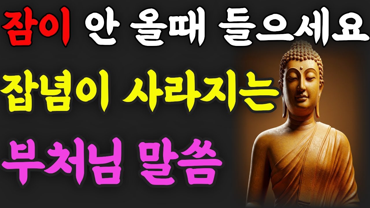 잠이 안 올 때, 틀어만 두세요. 불면증이 사라집니다.ㅣ 부처님 말씀 ㅣ 법문