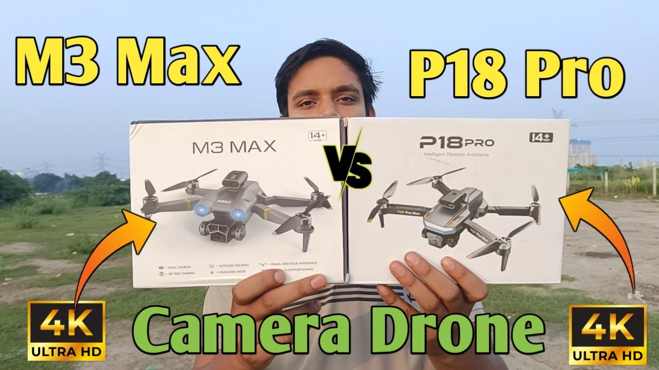 M3 Max v/s P18 Pro Brushless Motor Camera Drone - Camera Test, Stability Test & Review