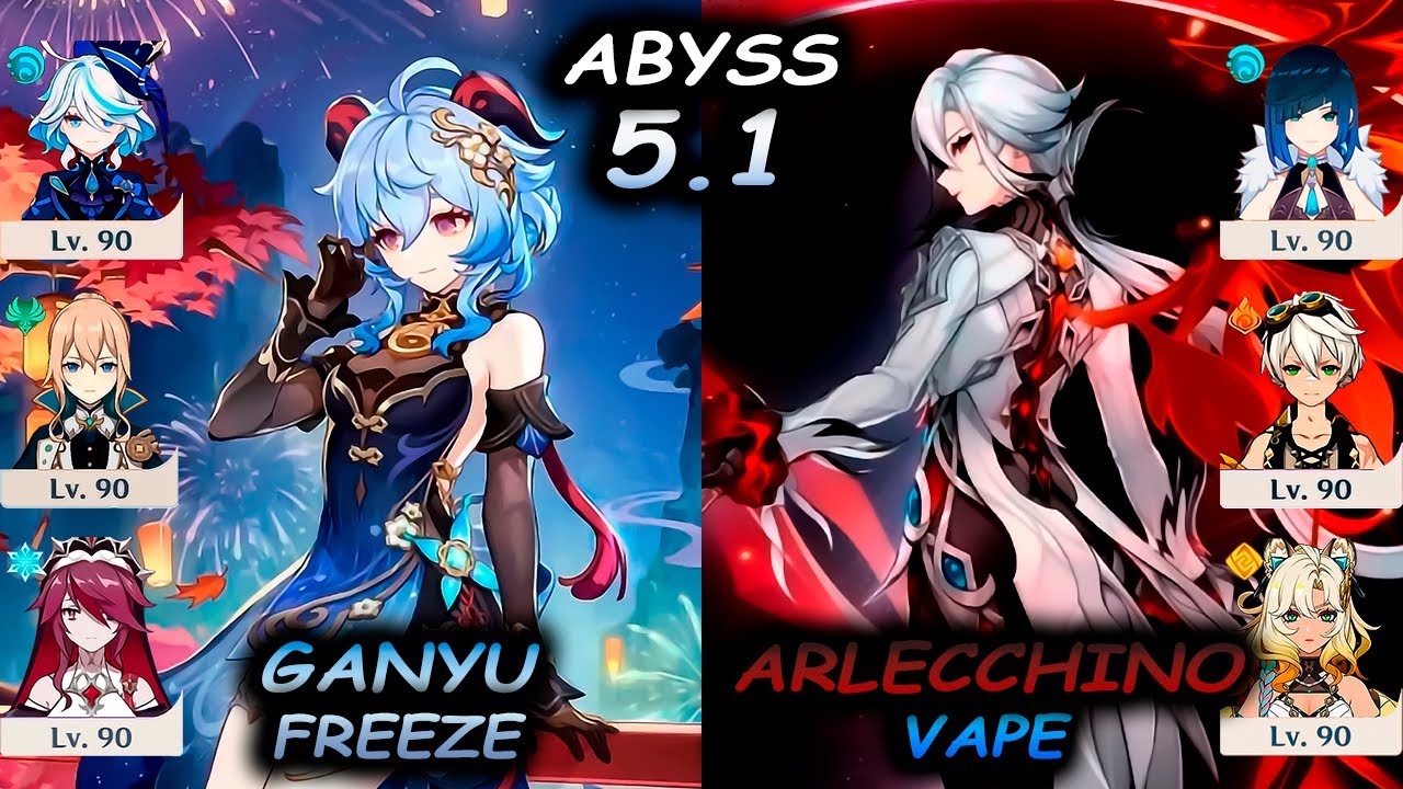 C0 Ganyu Freeze & C3 Arlecchino Vape | Spiral Abyss 5.1 | Genshin Impact | 4K