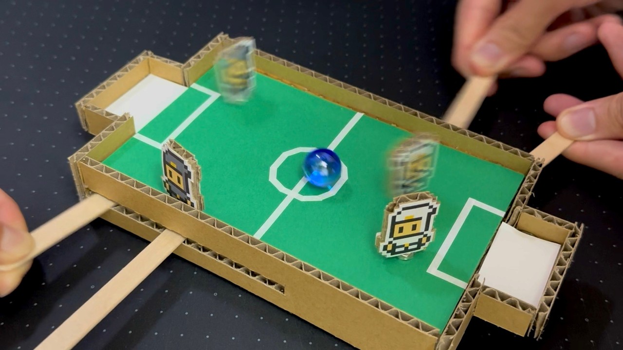 【Easy Craft】 Magnet Soccer Game with Cardboard and Ice Cream Sticks