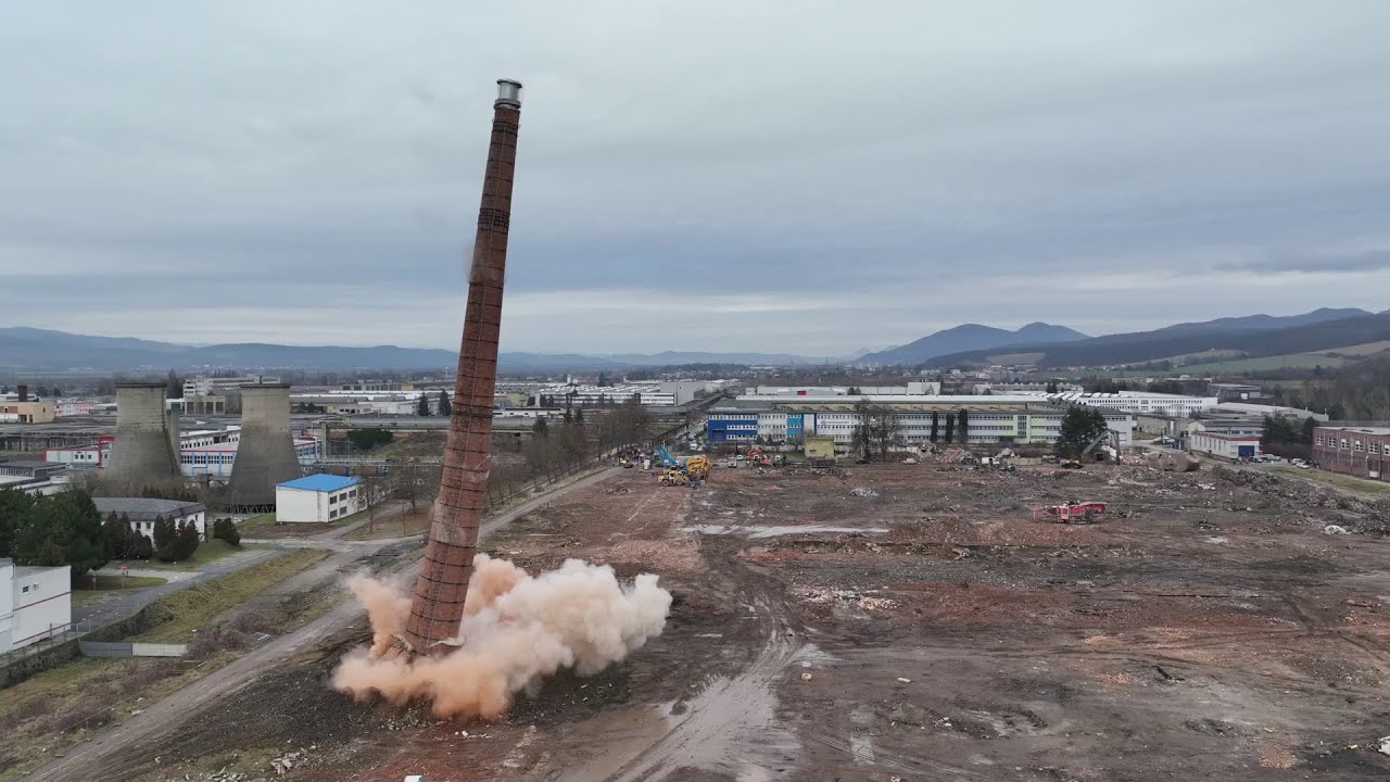Komíny v areáli ZŤS sú už minulosťou, Dubnica nad Váhom 2023